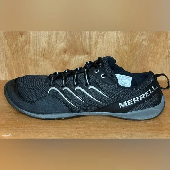 Merrell Trail Glove Mens 9 Black Minimalist Shoes Barefoot Sneakers Zero Drop - Picture 3 of 7